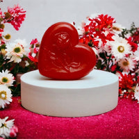 Savon mains Coeur cerise