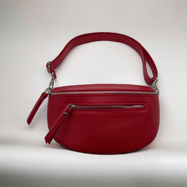 Sac banane Cuir grainé Rouge